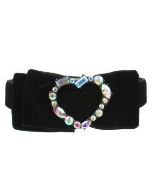 Steve Madden Darkness Bow Heart Choker Black