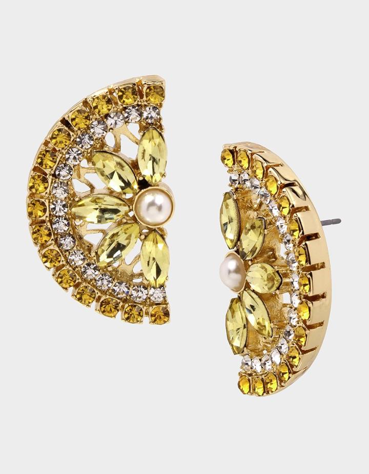 Betseyjohnson Stay Wild Lemon Slice Earrings Yellow