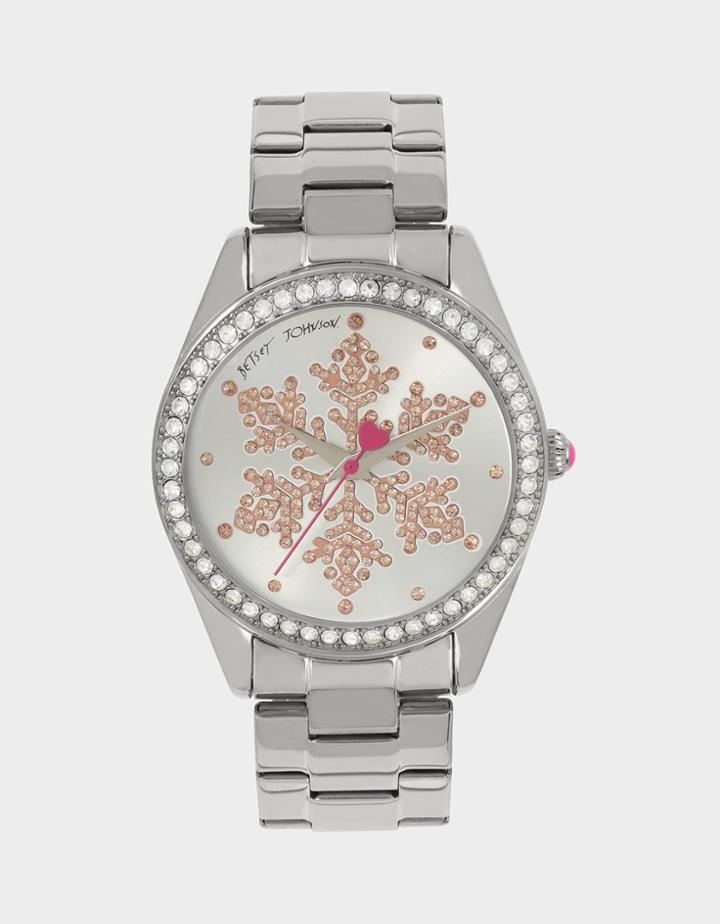 Betseyjohnson Snowflake Season Silver Watch Silver