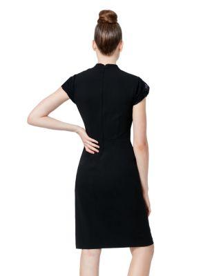Steve Madden Lace Cap Sleeve Detail Midi Dress Black