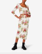Betseyjohnson Betseys Vintage Inspired Pencil Skirt Cream Multi