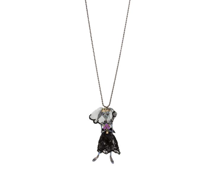 Betseyjohnson Betseys Dark Magic Skeleton Pendant Black