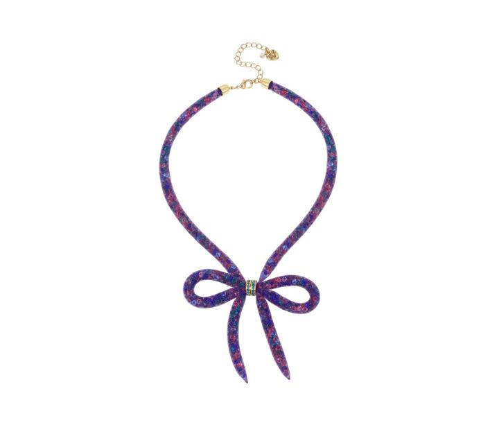 Betseyjohnson Mesh Bow Blue Multi Necklace Blue Multi
