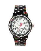 Steve Madden Dots And Roses Watch Black