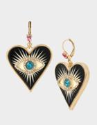 Betseyjohnson Protect Ya Neck Heart Eye Earrings Blue