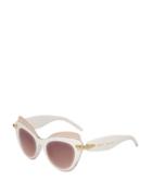 Steve Madden Top Shelf Cat Eye Sunglasses White