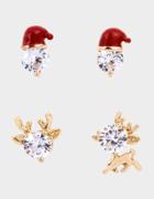 Betseyjohnson Cz Capsule Santa Stud Set Red