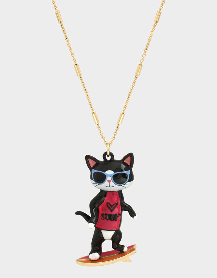 Betseyjohnson Catch The Wave Cat Long Pendant Multi