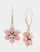 Betseyjohnson Summer Picnic Flower Hook Earrings Pink