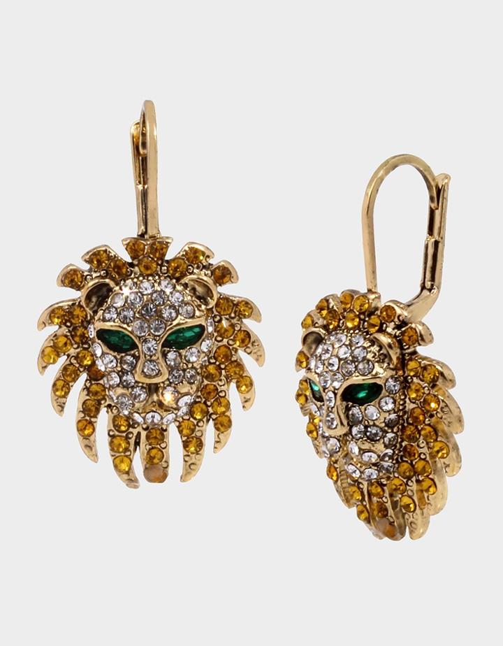 Betseyjohnson Stay Wild Lion Earrings Multi