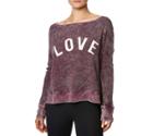 Betseyjohnson Love Waffle Split Hem Tee Wine