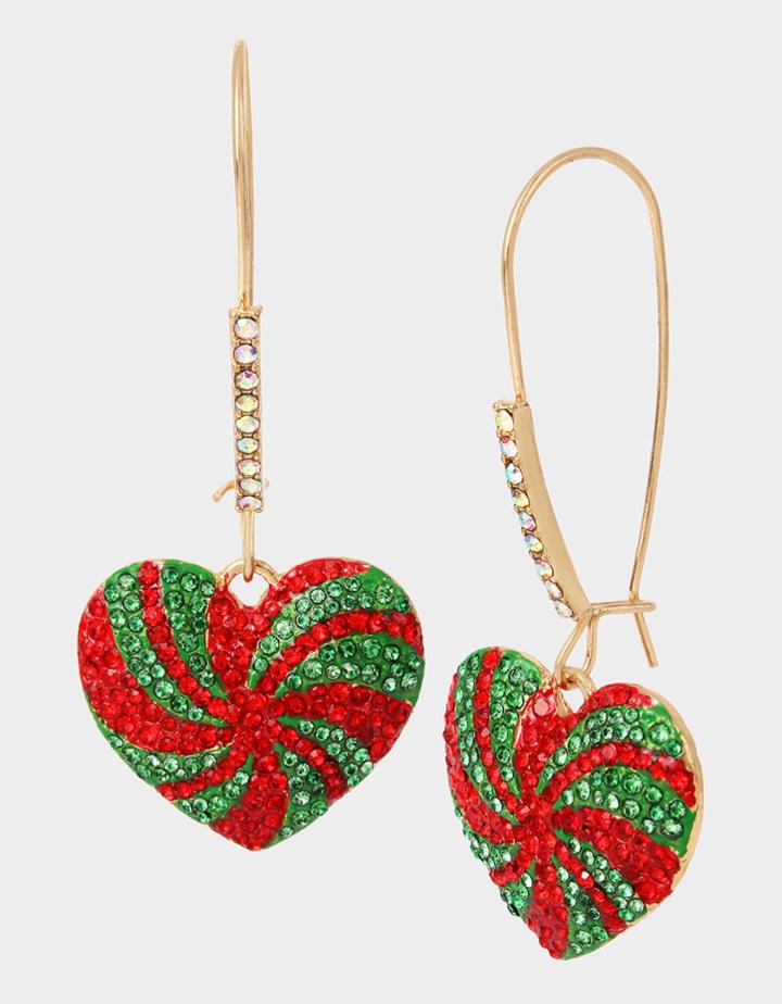 Betseyjohnson Feliz Navidad Peppermint Drop Earrings Multi