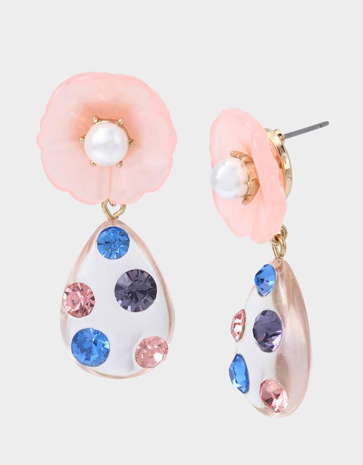 Betseyjohnson Enchanted Teardrop Earrings Pastel Multi