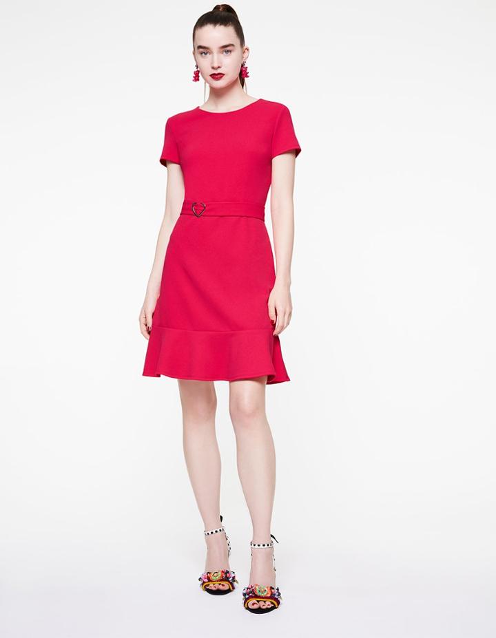 Betseyjohnson Open Back Heart Belt Dress Red