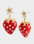 Betseyjohnson Forbidden Fruit Strawberry Drop Earrings Red