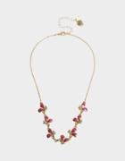 Betseyjohnson Opulent Floral Bee Necklace Pink
