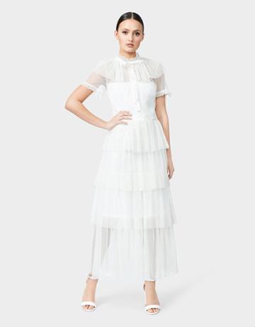 Betseyjohnson Tulle Delight Tiered Dress Ivory