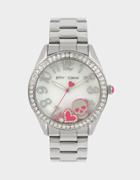 Betseyjohnson Heart And Skull Watch Silver