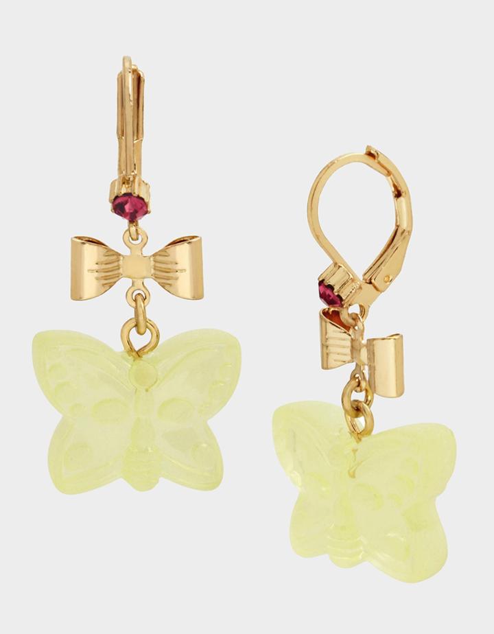 Betseyjohnson Gummy Butterfly Bow Earrings Yellow