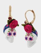 Betseyjohnson Betseyvilla Skull Drop Earrings Pink