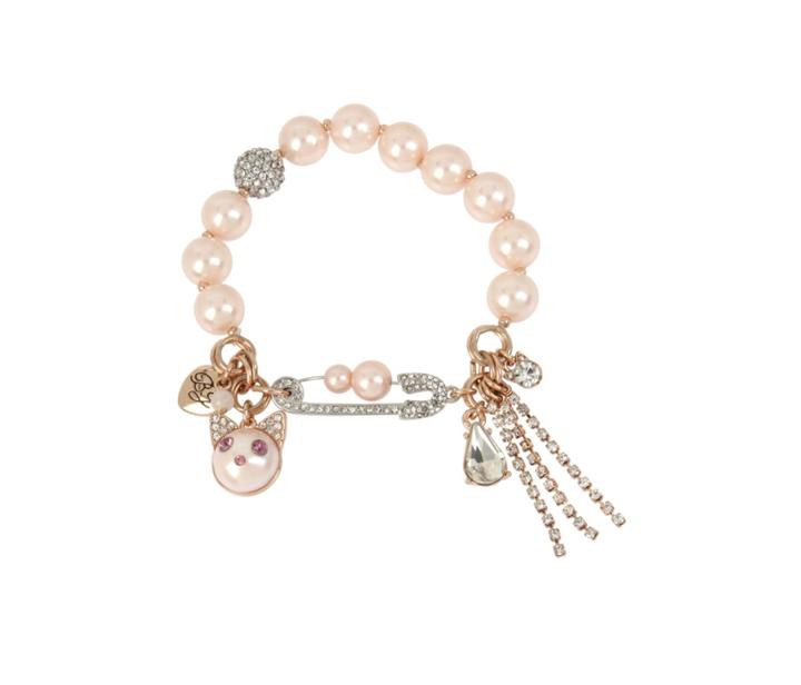 Betseyjohnson Little Angels Cat Bracelet Pink