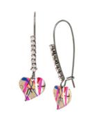 Steve Madden Harlem Shuffle Heart Drop Earrings Multi