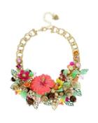 Steve Madden Tropical Punch Flower Statement Necklace Multi