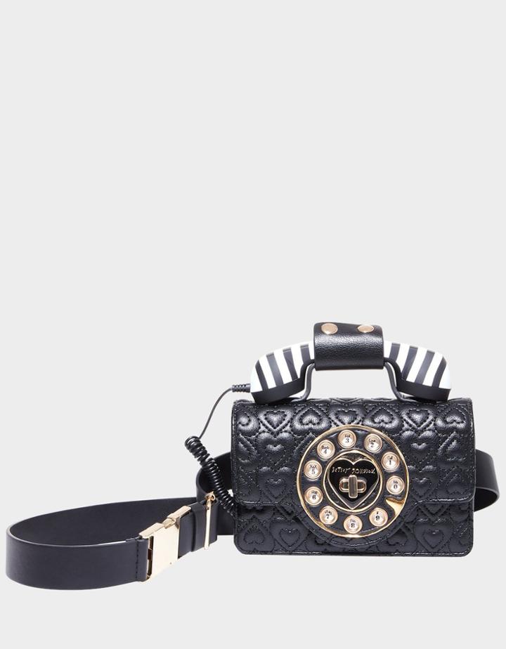 Betseyjohnson Butt Dial Telephone Belt Bag Black
