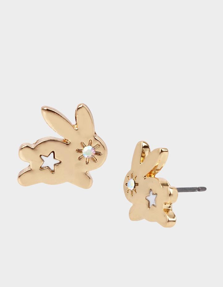 Betseyjohnson Celestial Bunny Studs Crystal
