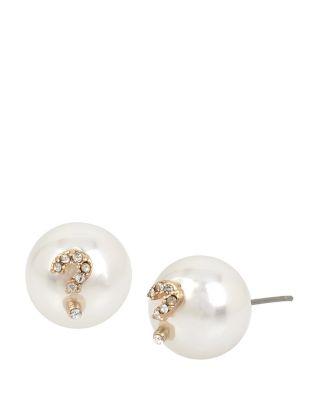 Steve Madden Harlem Shuffle Huh Earrings Ivory