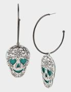 Betseyjohnson Creep It Real Skull Convertible Earrings Teal