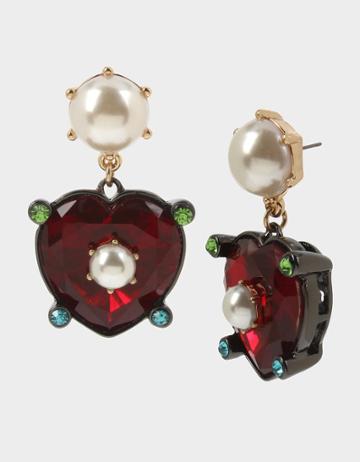 Betseyjohnson Bling Thing Stone Drop Earrings Red