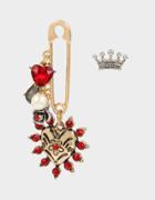 Betseyjohnson Rockin Riches Safety Pin Mismatch Earrings Red