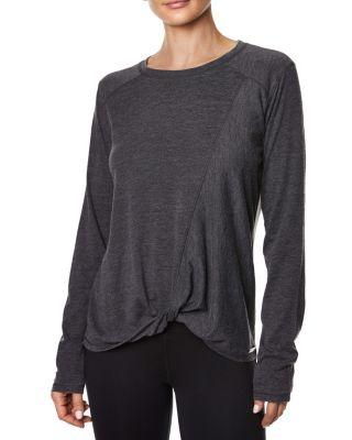 Steve Madden Twisted Hem Acid Wash Tee Black