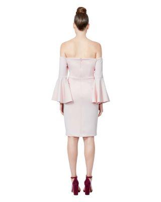 Steve Madden Off The Charts Bell Sleeve Dress Blush