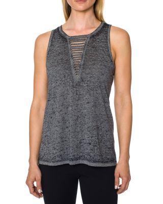 Steve Madden Strappy Front Cutout Tank Black