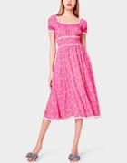 Betseyjohnson Ditsy Rayon Midi Dress Pink Multi