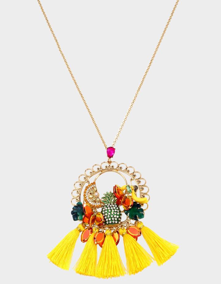Betseyjohnson Stay Wild Banana Pendant Yellow