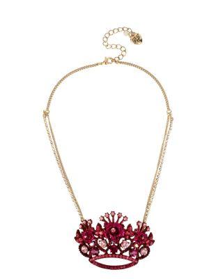 Steve Madden In Love Crown Pendant Pink
