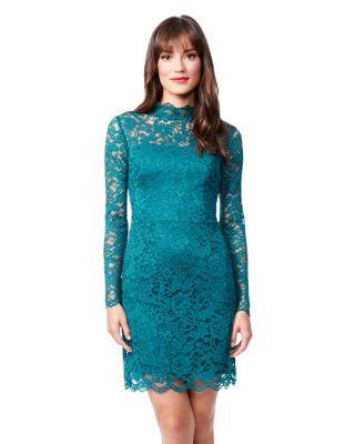 Steve Madden Lingering Lace Dress Teal