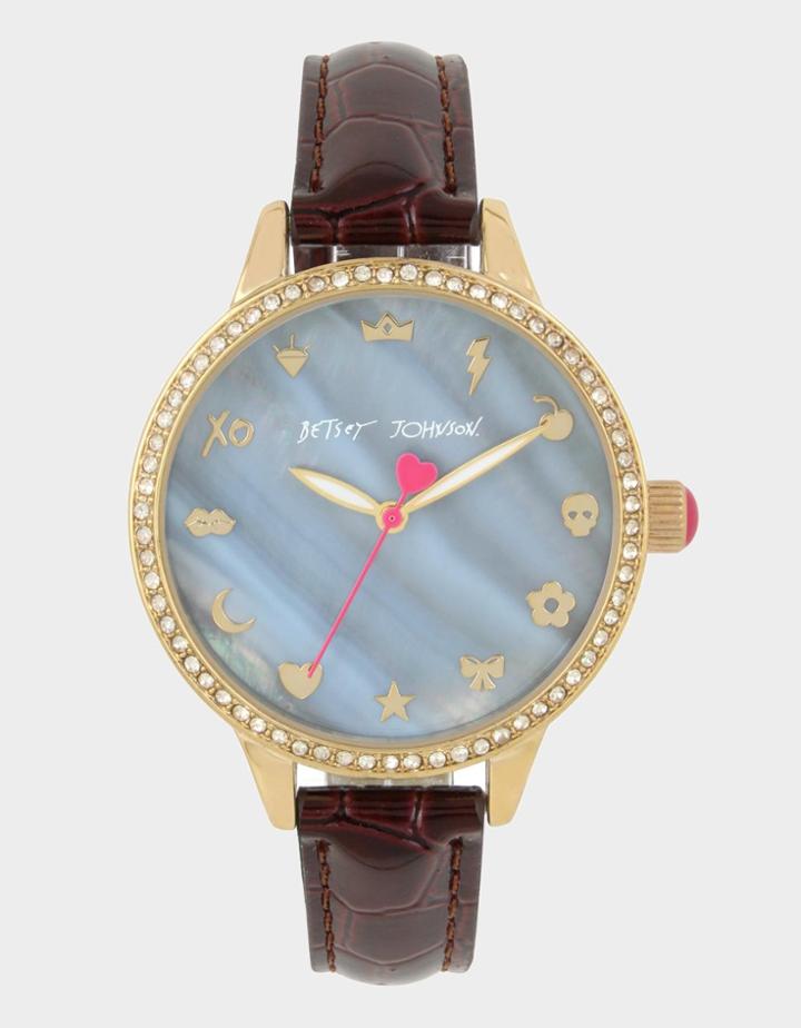 Betseyjohnson Betseys Emojis Brown Watch Brown