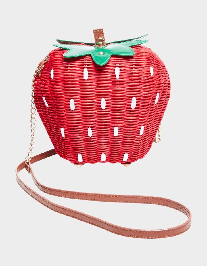 Betseyjohnson Kitsch Berry Nice Strawberry Crossbody Red
