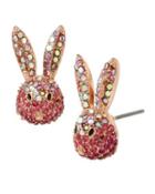 Steve Madden Celestial Starlet Bunny Stud Earrings Pink