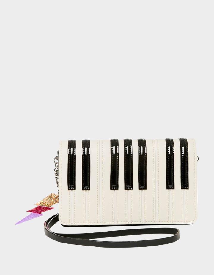 Betseyjohnson Play It Again Betsey Piano Crossbody Black-white