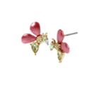 Betseyjohnson Opulent Floral Bee Stud Earrings Pink