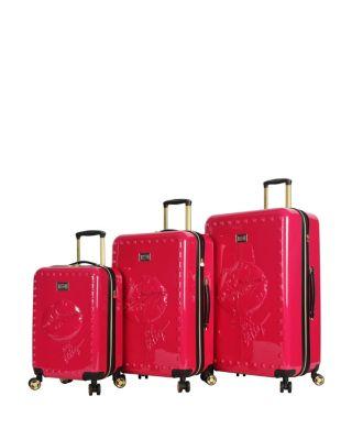 Steve Madden Big Kiss Spinner 3 Piece Set Magenta