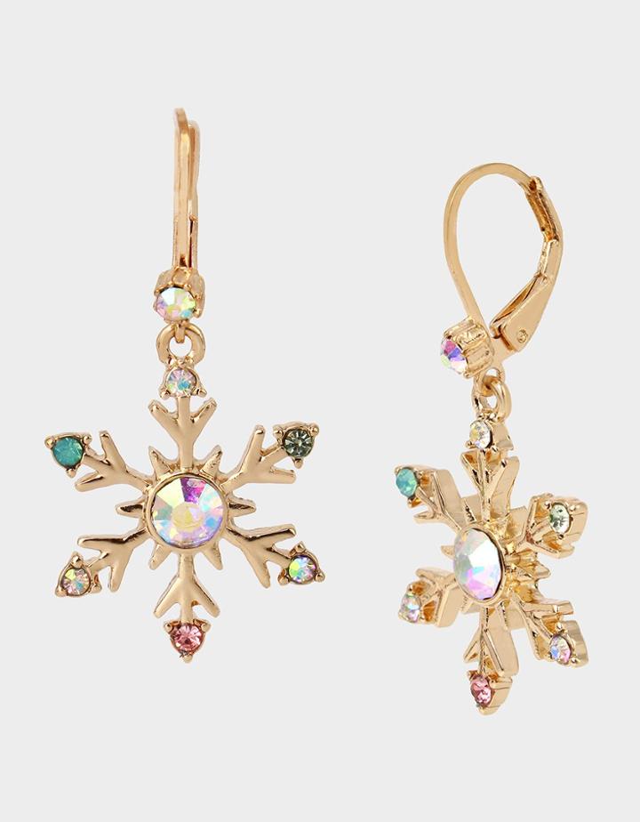 Betseyjohnson Holiday Whimsy Snowflake Studs Crystal