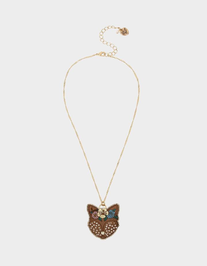 Betseyjohnson Woody Critters Fox Pendant Multi