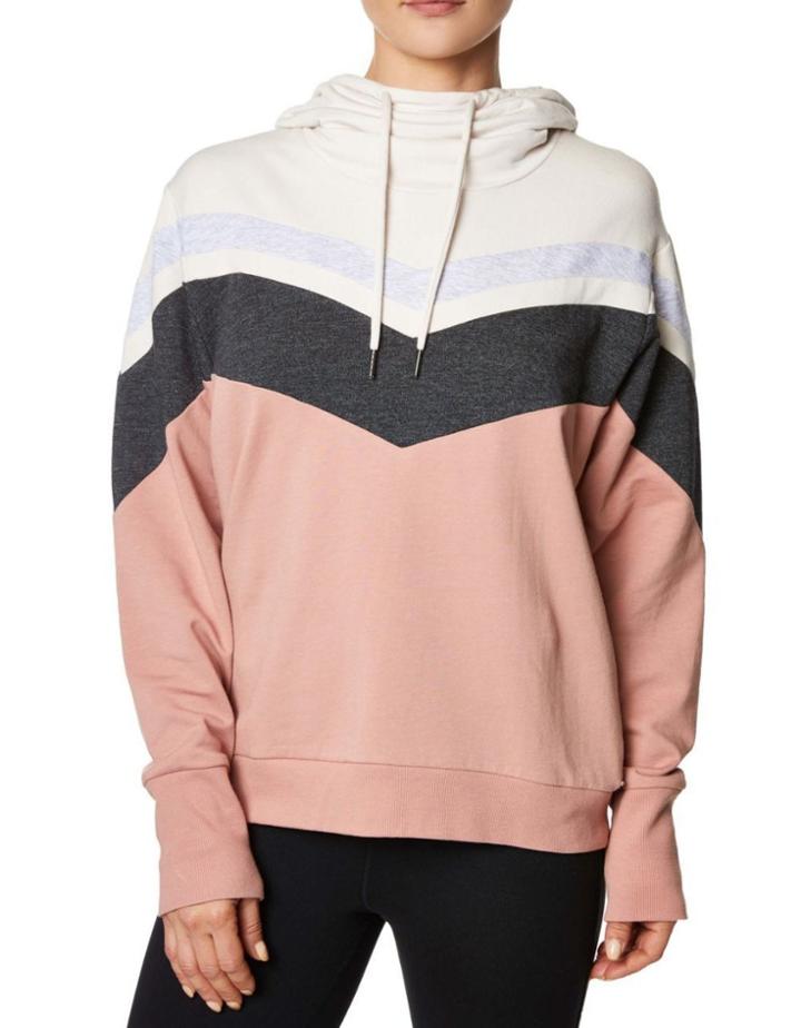 Betseyjohnson Chevron Colorblock Hoodie Blush