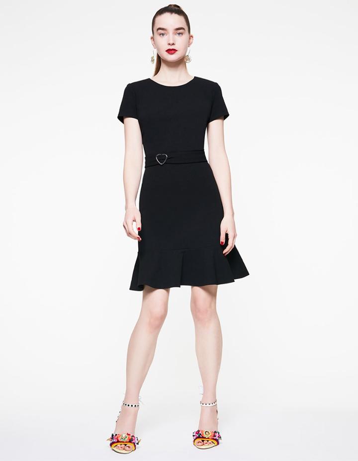 Betseyjohnson Open Back Heart Belt Dress Black